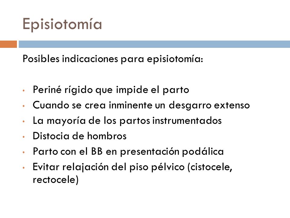 indicaciones para episiotomia